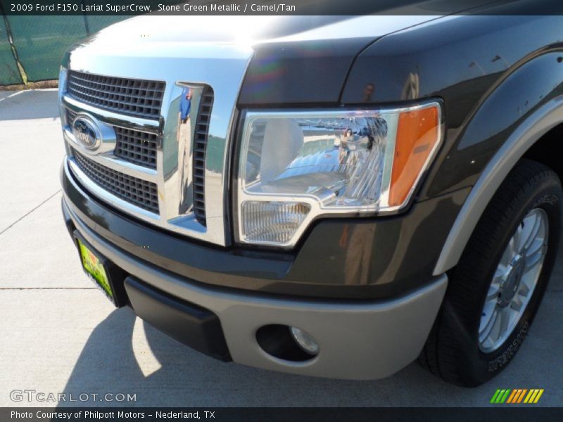 Stone Green Metallic / Camel/Tan 2009 Ford F150 Lariat SuperCrew