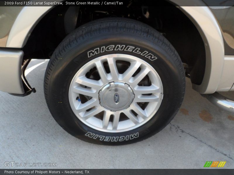 Stone Green Metallic / Camel/Tan 2009 Ford F150 Lariat SuperCrew