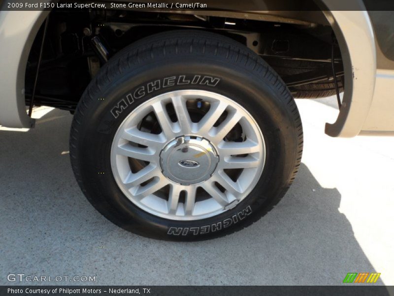 Stone Green Metallic / Camel/Tan 2009 Ford F150 Lariat SuperCrew