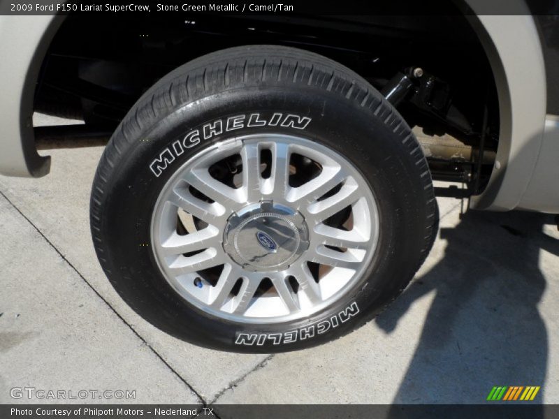 Stone Green Metallic / Camel/Tan 2009 Ford F150 Lariat SuperCrew