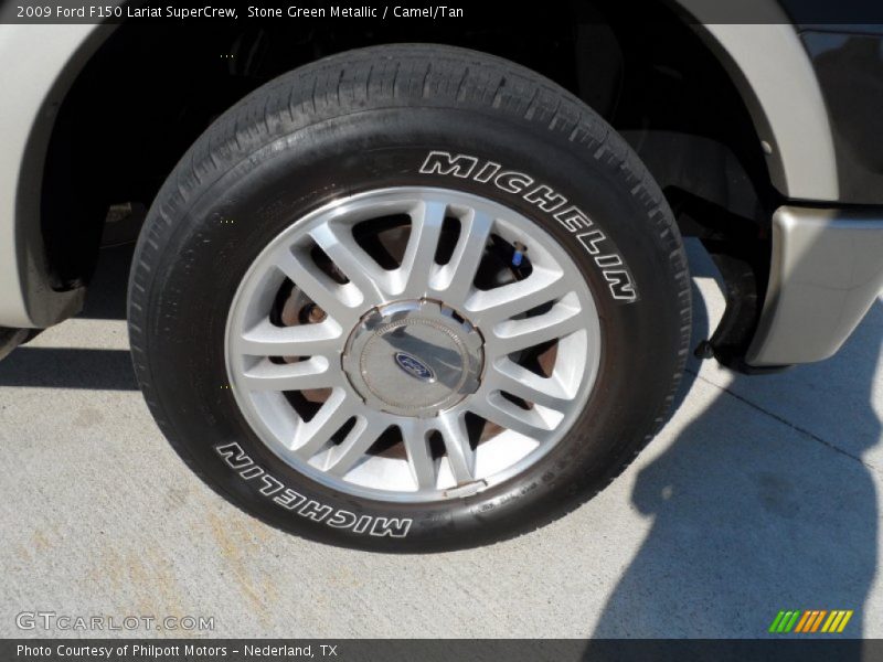 Stone Green Metallic / Camel/Tan 2009 Ford F150 Lariat SuperCrew