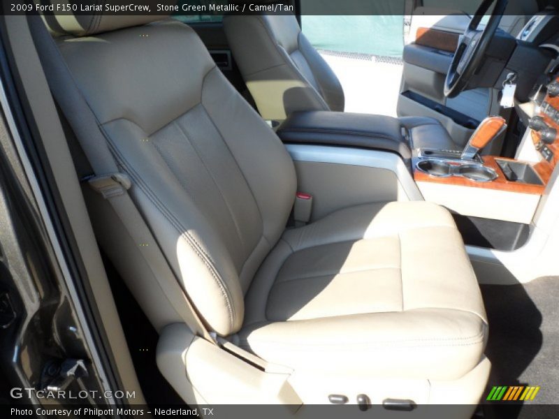 Stone Green Metallic / Camel/Tan 2009 Ford F150 Lariat SuperCrew