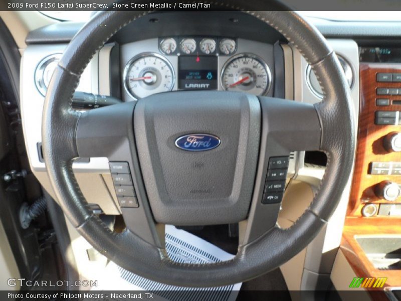 Stone Green Metallic / Camel/Tan 2009 Ford F150 Lariat SuperCrew