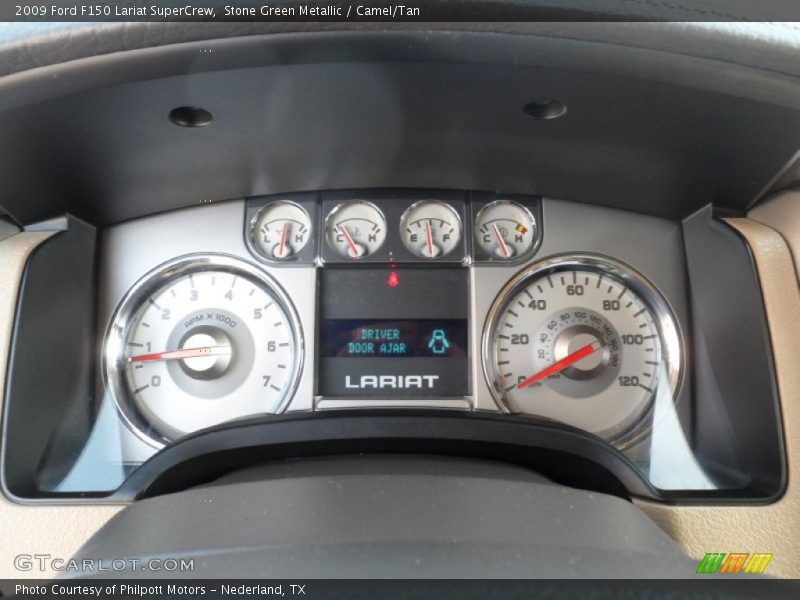 Stone Green Metallic / Camel/Tan 2009 Ford F150 Lariat SuperCrew