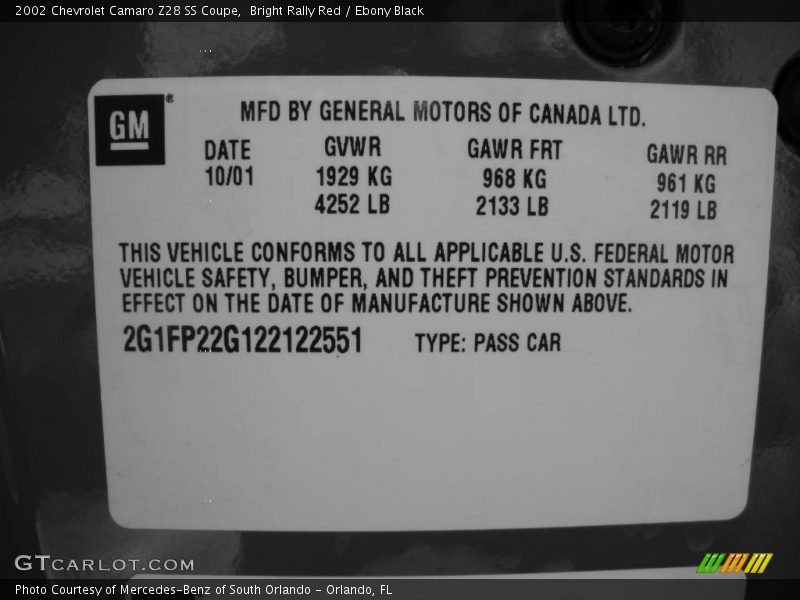 Bright Rally Red / Ebony Black 2002 Chevrolet Camaro Z28 SS Coupe