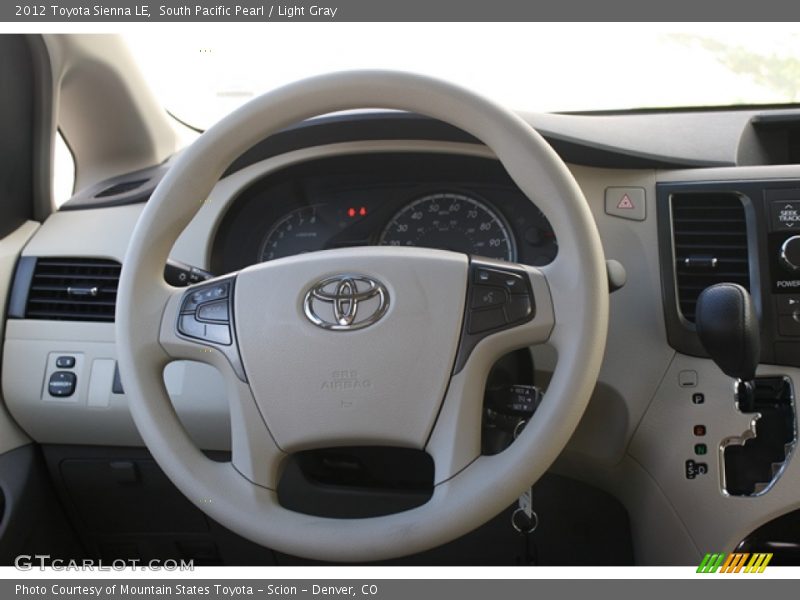 South Pacific Pearl / Light Gray 2012 Toyota Sienna LE