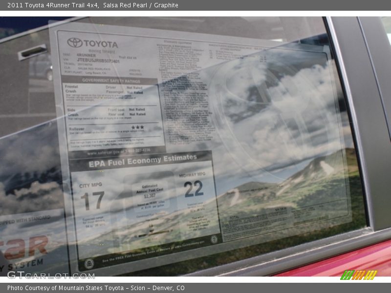 Salsa Red Pearl / Graphite 2011 Toyota 4Runner Trail 4x4