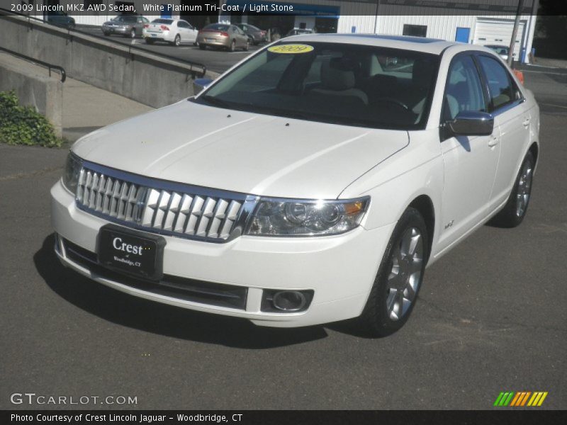 White Platinum Tri-Coat / Light Stone 2009 Lincoln MKZ AWD Sedan