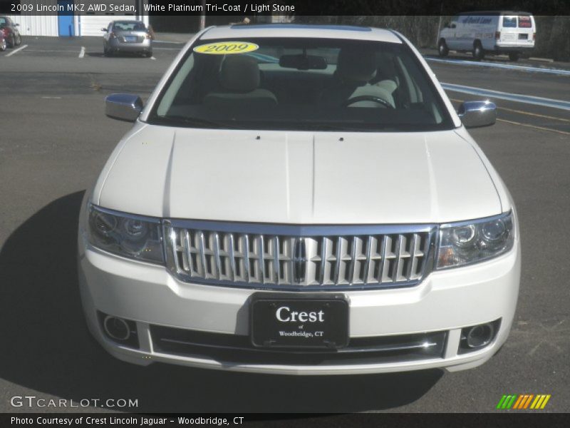 White Platinum Tri-Coat / Light Stone 2009 Lincoln MKZ AWD Sedan