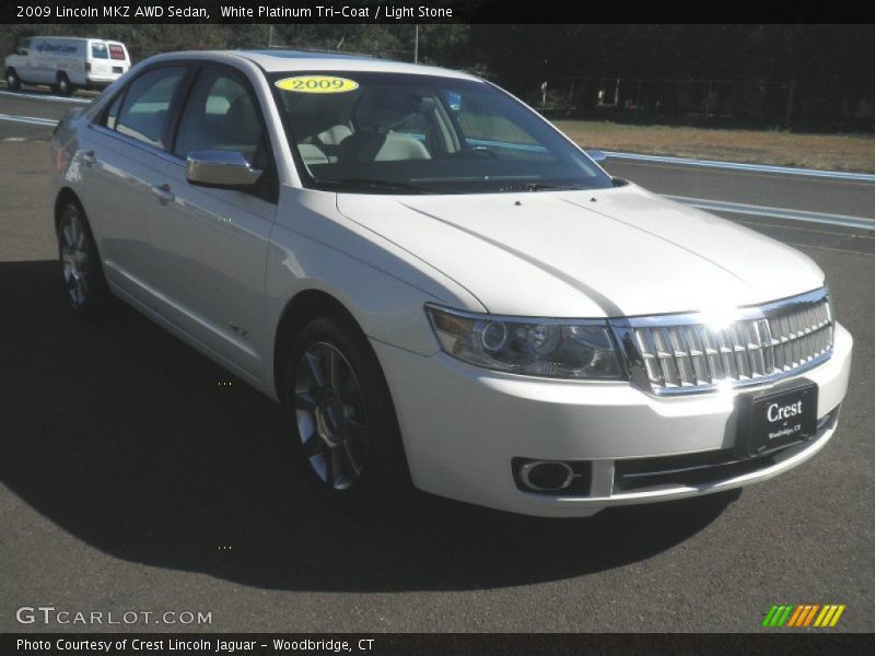 White Platinum Tri-Coat / Light Stone 2009 Lincoln MKZ AWD Sedan