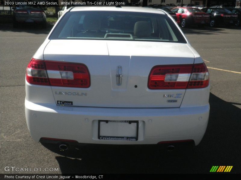 White Platinum Tri-Coat / Light Stone 2009 Lincoln MKZ AWD Sedan