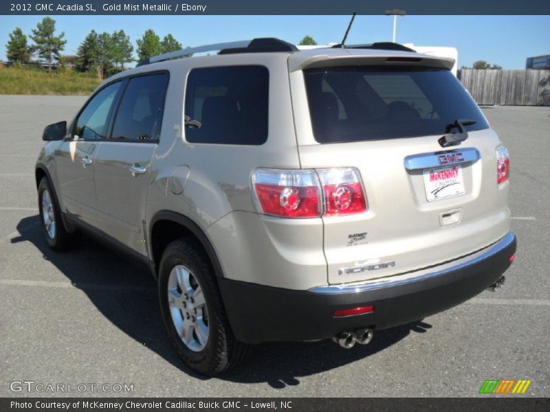 Gold Mist Metallic / Ebony 2012 GMC Acadia SL