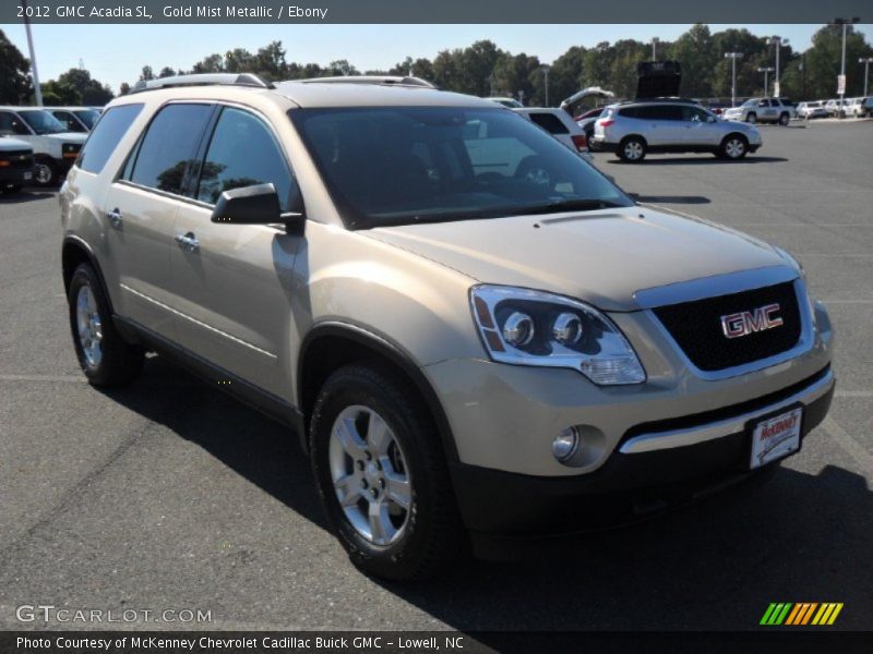 Gold Mist Metallic / Ebony 2012 GMC Acadia SL