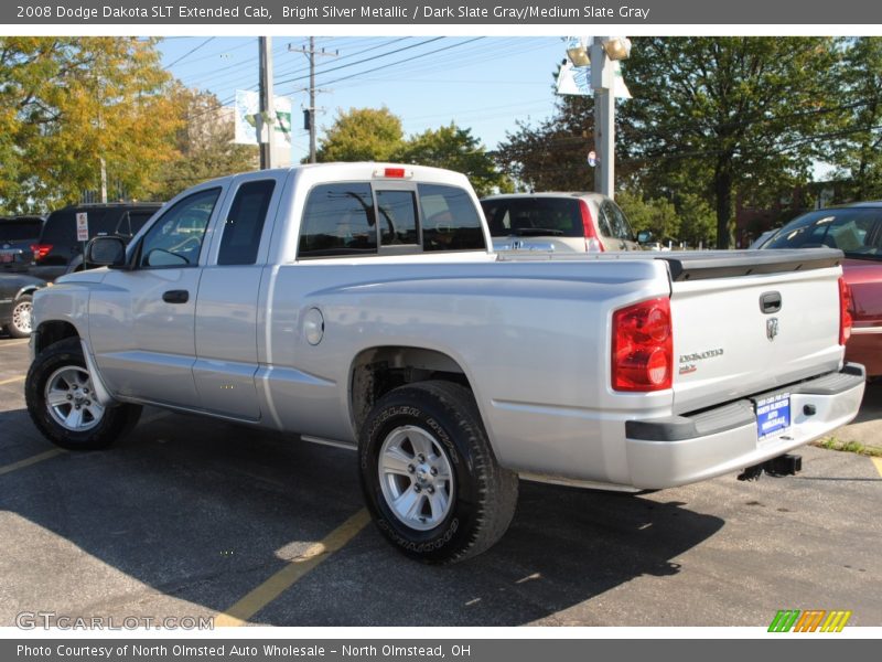 Bright Silver Metallic / Dark Slate Gray/Medium Slate Gray 2008 Dodge Dakota SLT Extended Cab