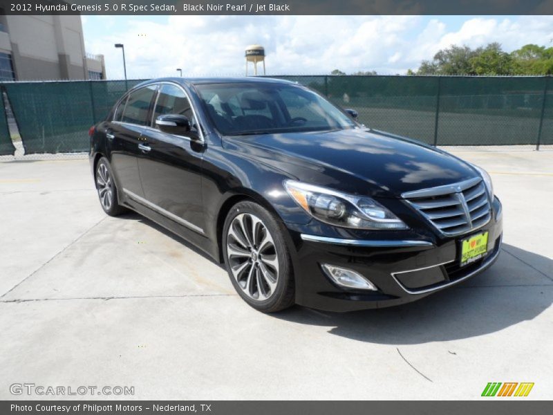 Black Noir Pearl / Jet Black 2012 Hyundai Genesis 5.0 R Spec Sedan
