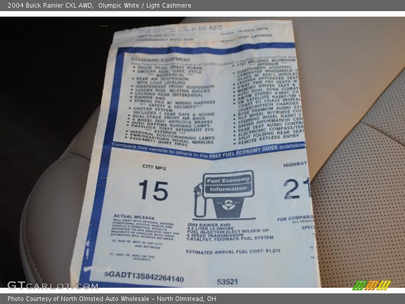 Olympic White / Light Cashmere 2004 Buick Rainier CXL AWD