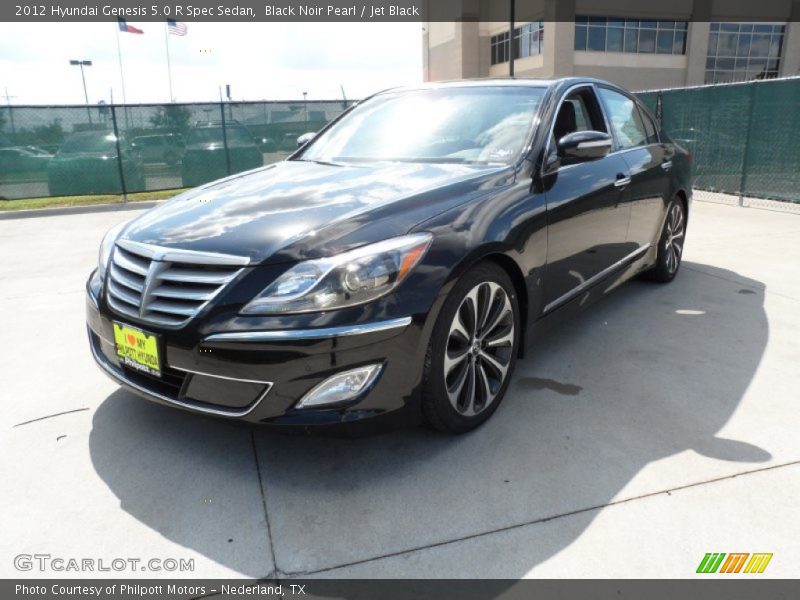 Black Noir Pearl / Jet Black 2012 Hyundai Genesis 5.0 R Spec Sedan