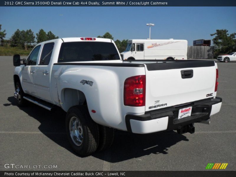 Summit White / Cocoa/Light Cashmere 2012 GMC Sierra 3500HD Denali Crew Cab 4x4 Dually