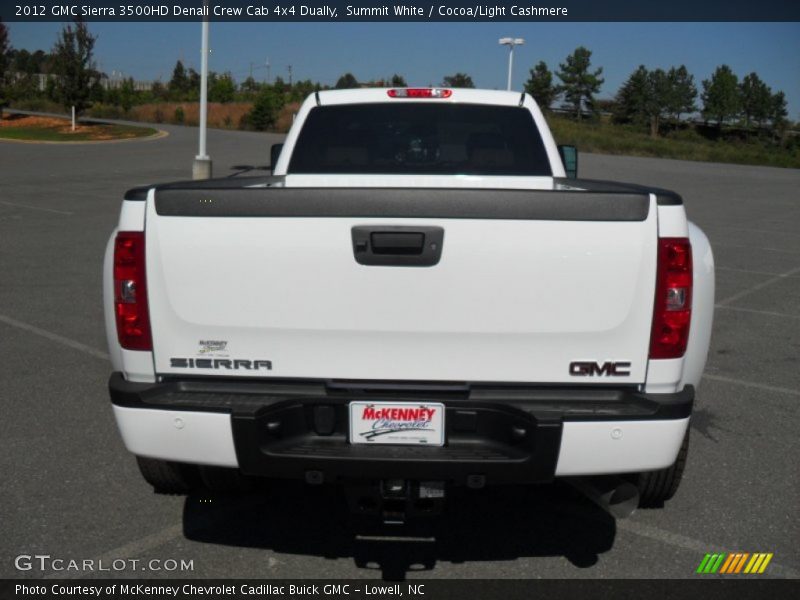 Summit White / Cocoa/Light Cashmere 2012 GMC Sierra 3500HD Denali Crew Cab 4x4 Dually