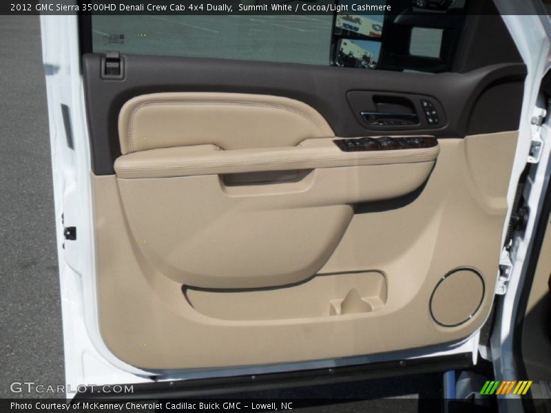 Summit White / Cocoa/Light Cashmere 2012 GMC Sierra 3500HD Denali Crew Cab 4x4 Dually