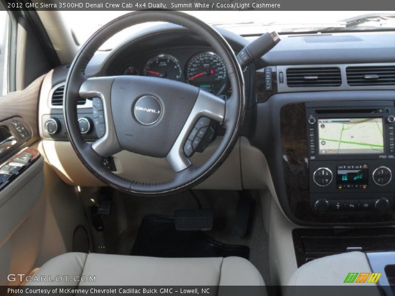Summit White / Cocoa/Light Cashmere 2012 GMC Sierra 3500HD Denali Crew Cab 4x4 Dually