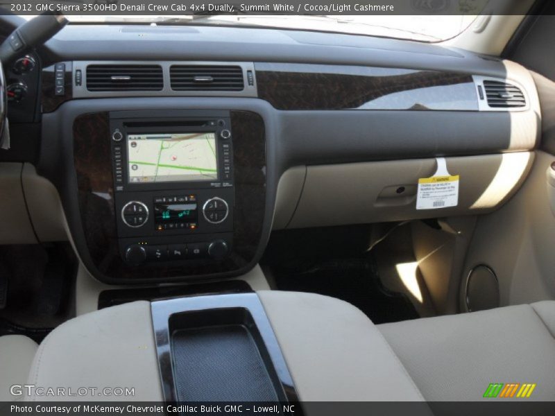 Summit White / Cocoa/Light Cashmere 2012 GMC Sierra 3500HD Denali Crew Cab 4x4 Dually