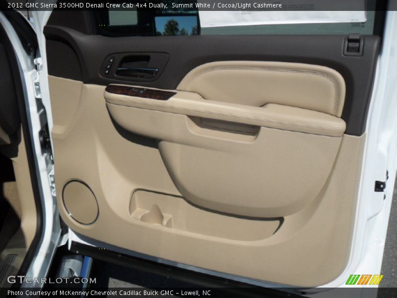 Summit White / Cocoa/Light Cashmere 2012 GMC Sierra 3500HD Denali Crew Cab 4x4 Dually