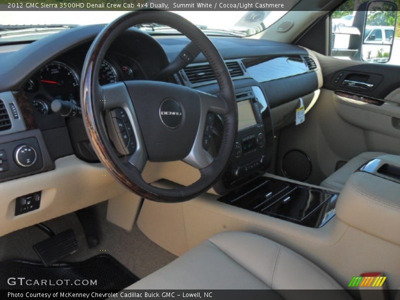 Summit White / Cocoa/Light Cashmere 2012 GMC Sierra 3500HD Denali Crew Cab 4x4 Dually