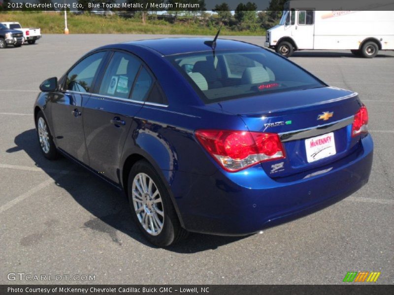 Blue Topaz Metallic / Medium Titanium 2012 Chevrolet Cruze Eco