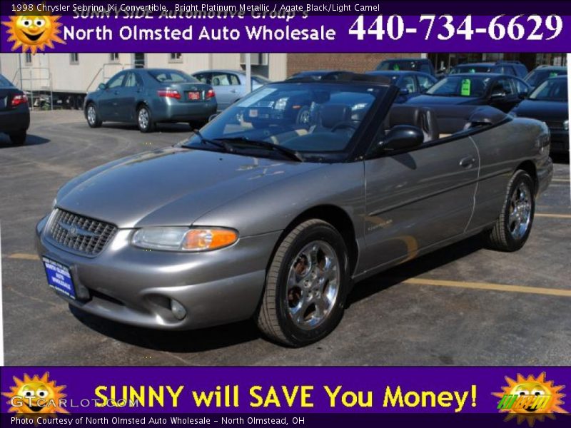 Bright Platinum Metallic / Agate Black/Light Camel 1998 Chrysler Sebring JXi Convertible