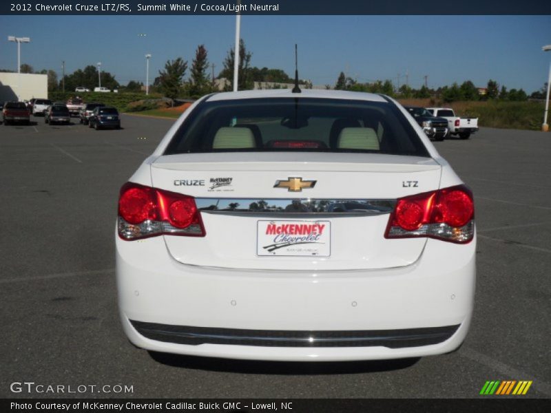 Summit White / Cocoa/Light Neutral 2012 Chevrolet Cruze LTZ/RS