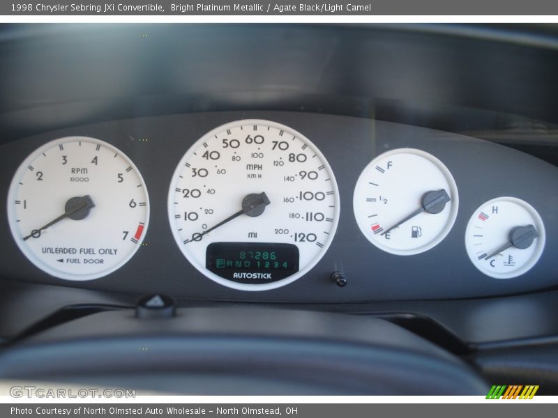 Bright Platinum Metallic / Agate Black/Light Camel 1998 Chrysler Sebring JXi Convertible