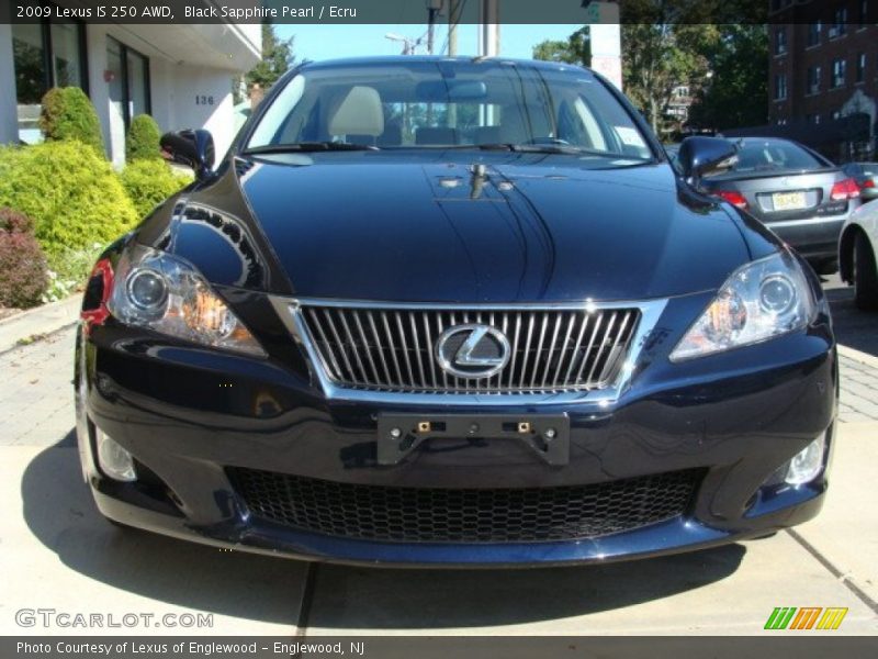 Black Sapphire Pearl / Ecru 2009 Lexus IS 250 AWD