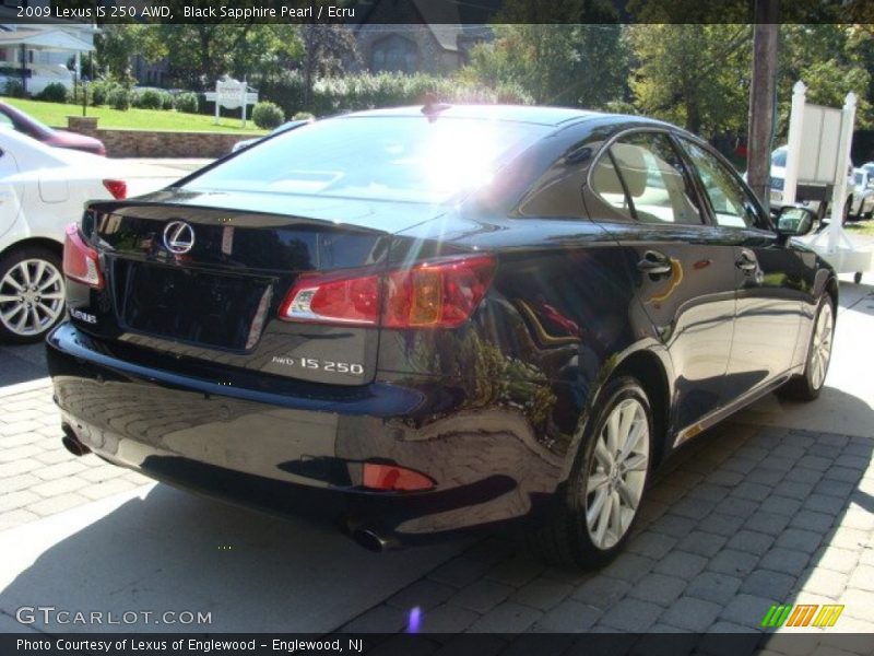 Black Sapphire Pearl / Ecru 2009 Lexus IS 250 AWD