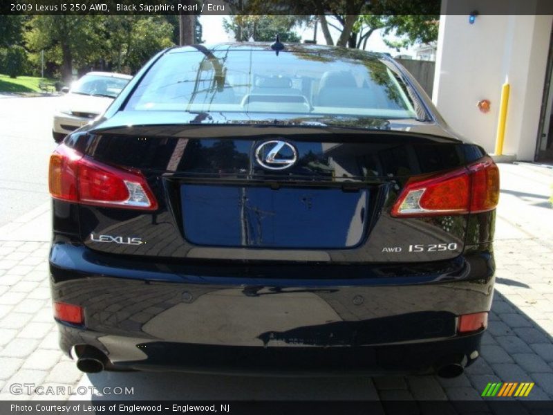 Black Sapphire Pearl / Ecru 2009 Lexus IS 250 AWD