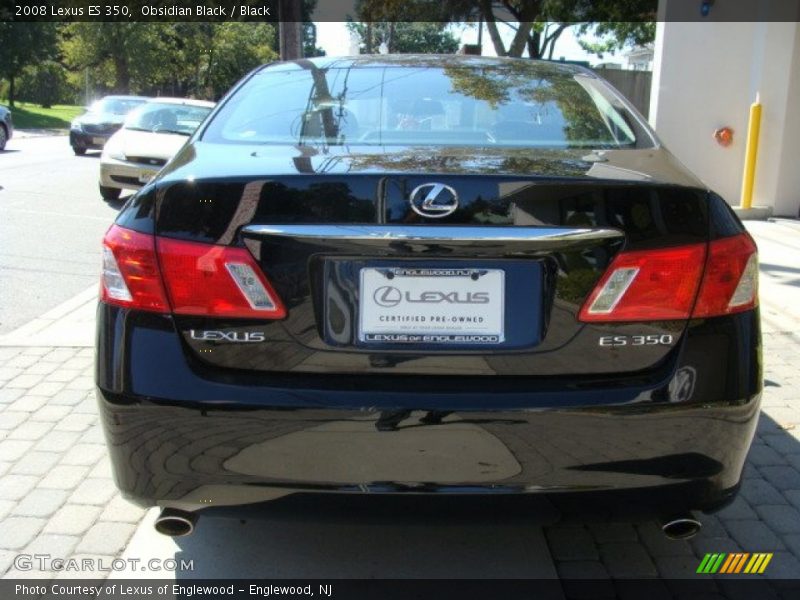 Obsidian Black / Black 2008 Lexus ES 350