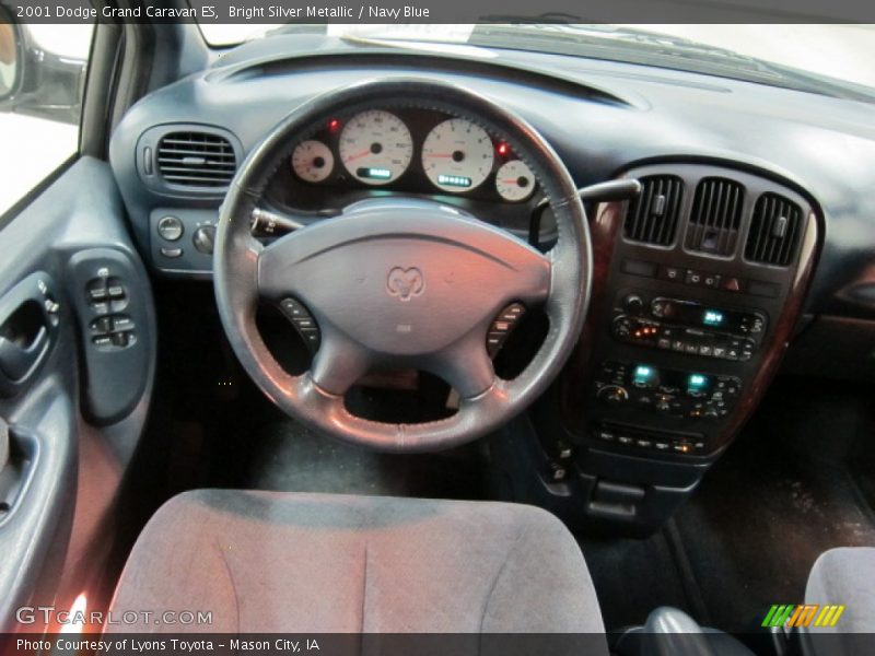Bright Silver Metallic / Navy Blue 2001 Dodge Grand Caravan ES