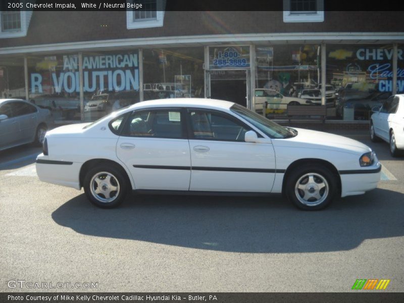 White / Neutral Beige 2005 Chevrolet Impala
