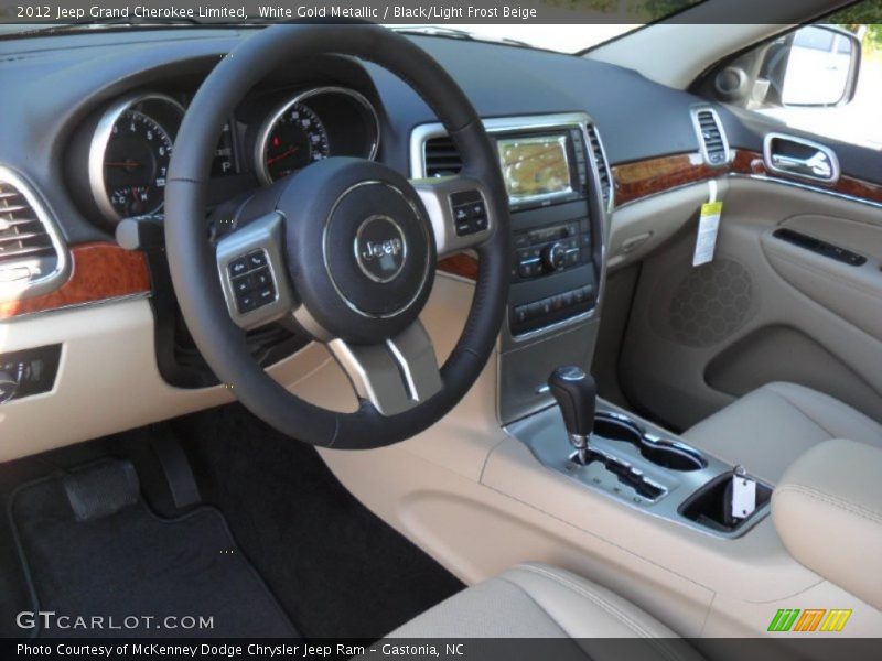 White Gold Metallic / Black/Light Frost Beige 2012 Jeep Grand Cherokee Limited
