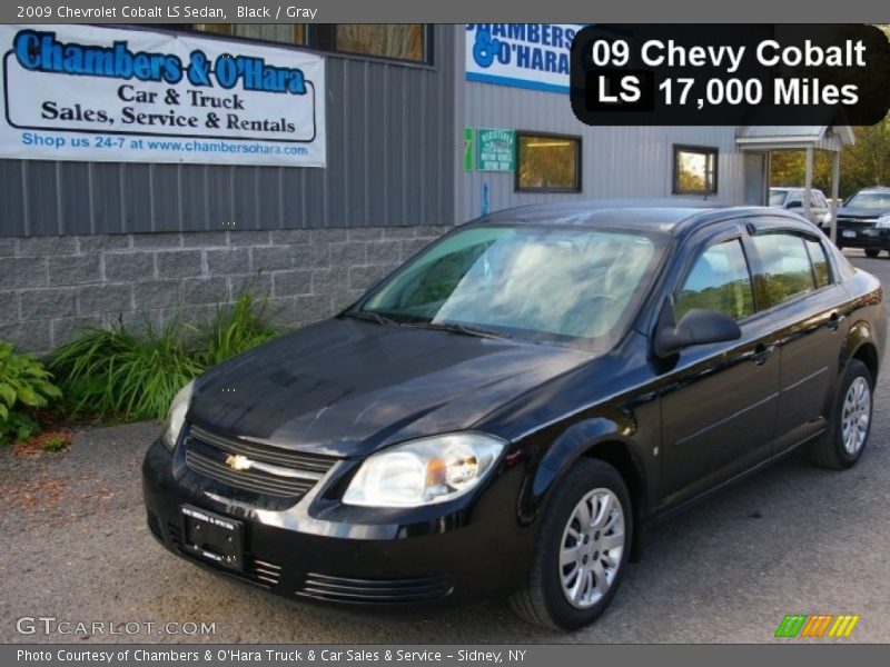 Black / Gray 2009 Chevrolet Cobalt LS Sedan