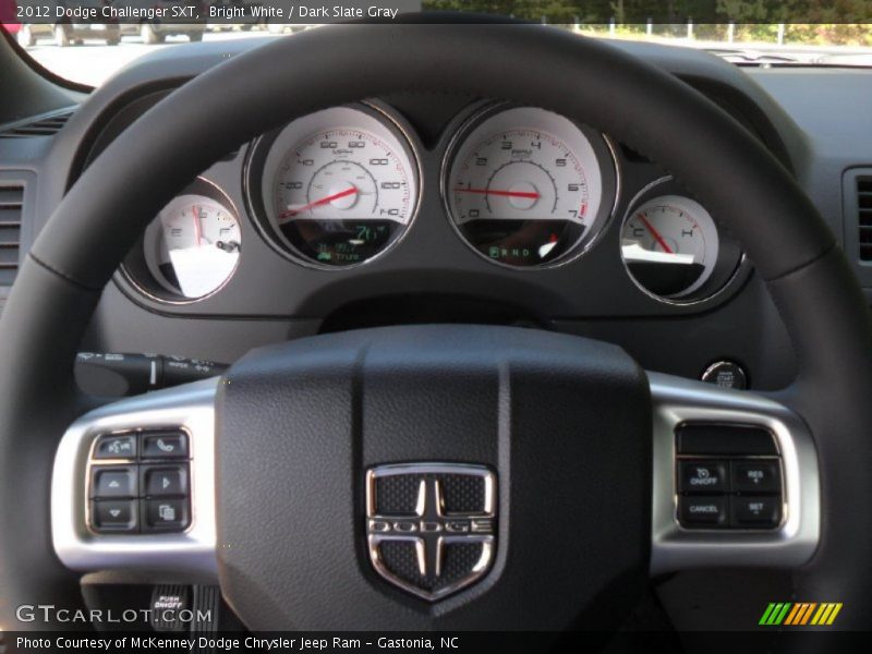 Bright White / Dark Slate Gray 2012 Dodge Challenger SXT
