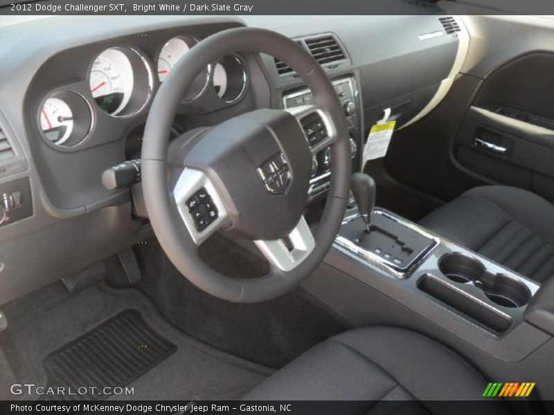 Bright White / Dark Slate Gray 2012 Dodge Challenger SXT