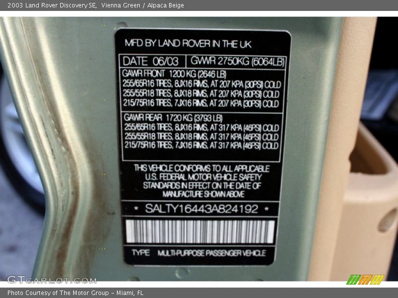 Vienna Green / Alpaca Beige 2003 Land Rover Discovery SE