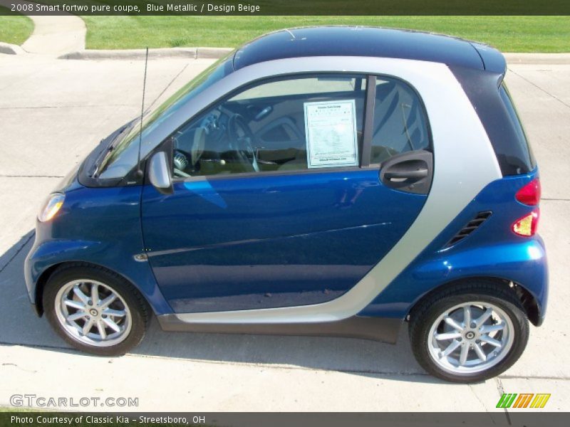 Blue Metallic / Design Beige 2008 Smart fortwo pure coupe
