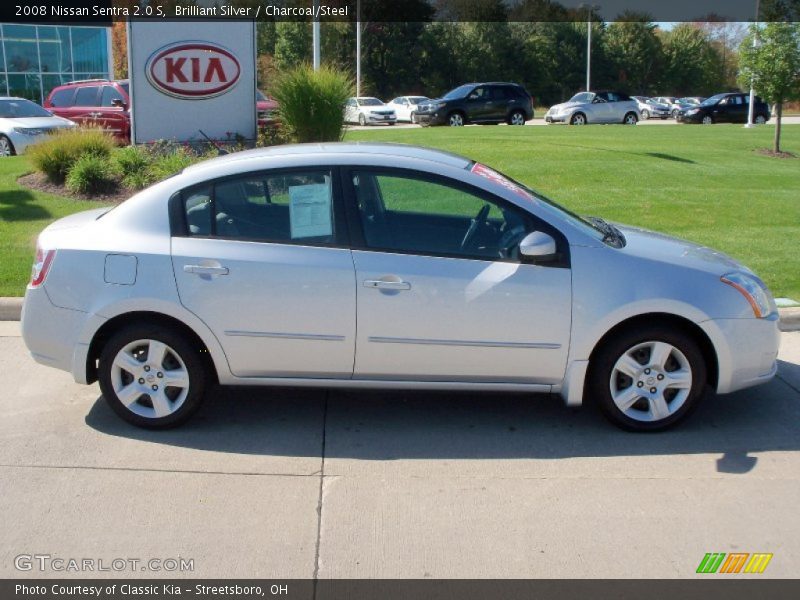 Brilliant Silver / Charcoal/Steel 2008 Nissan Sentra 2.0 S