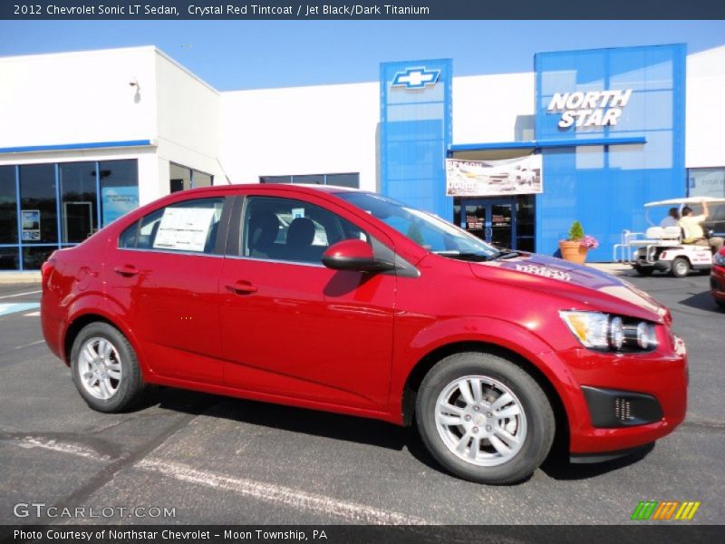 Crystal Red Tintcoat / Jet Black/Dark Titanium 2012 Chevrolet Sonic LT Sedan