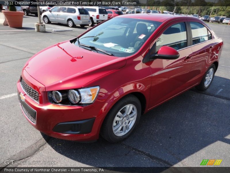 Crystal Red Tintcoat / Jet Black/Dark Titanium 2012 Chevrolet Sonic LT Sedan