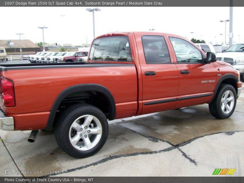 Sunburst Orange Pearl / Medium Slate Gray 2007 Dodge Ram 1500 SLT Quad Cab 4x4