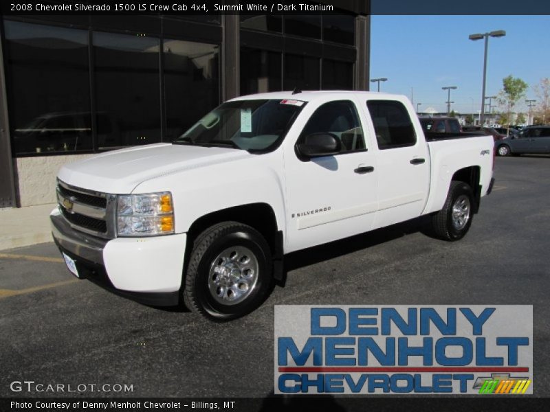 Summit White / Dark Titanium 2008 Chevrolet Silverado 1500 LS Crew Cab 4x4