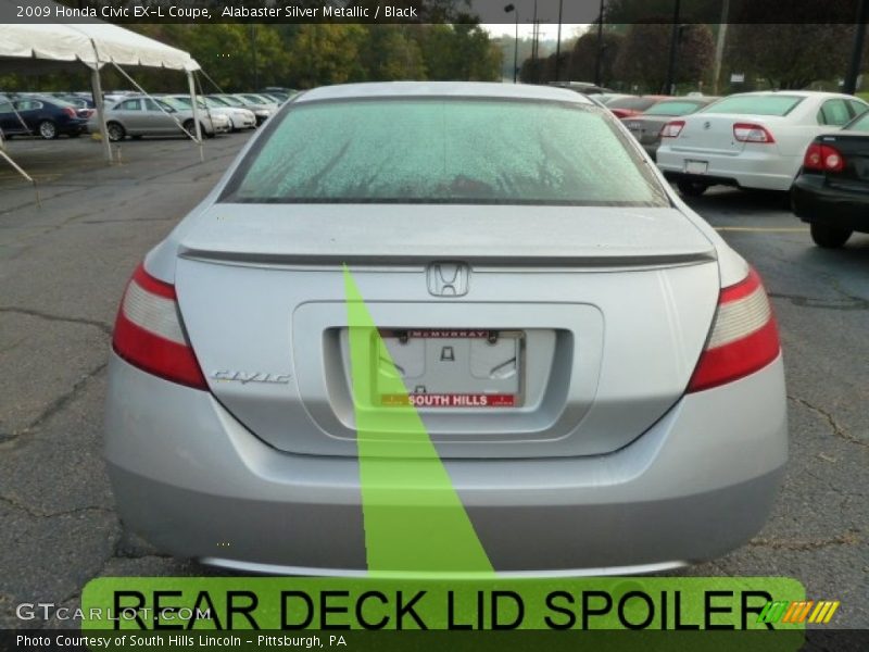 Alabaster Silver Metallic / Black 2009 Honda Civic EX-L Coupe